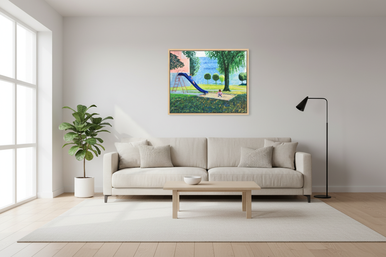 75.4 x 60 cm, MATTE CANVAS ON STRECHER FRAME ,BASEL 15mm,MAPLE NATURAL park