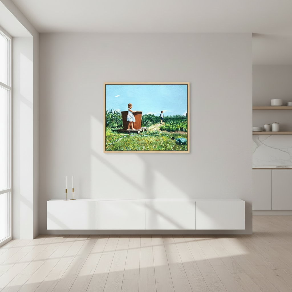 75.5 x 60 cm, MATTE CANVAS ON STRECHER FRAME ,BASEL 15mm,MAPLE NATURAL summer