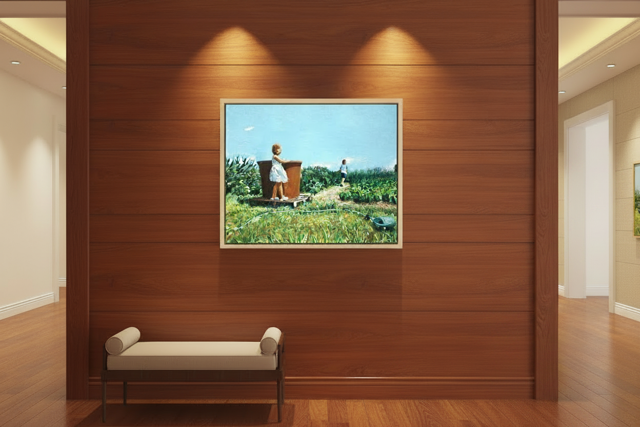 62.9 x 50 cm, MATTE CANVAS ON STRECHER FRAME ,BASEL 15mm,MAPLE NATURAL summer