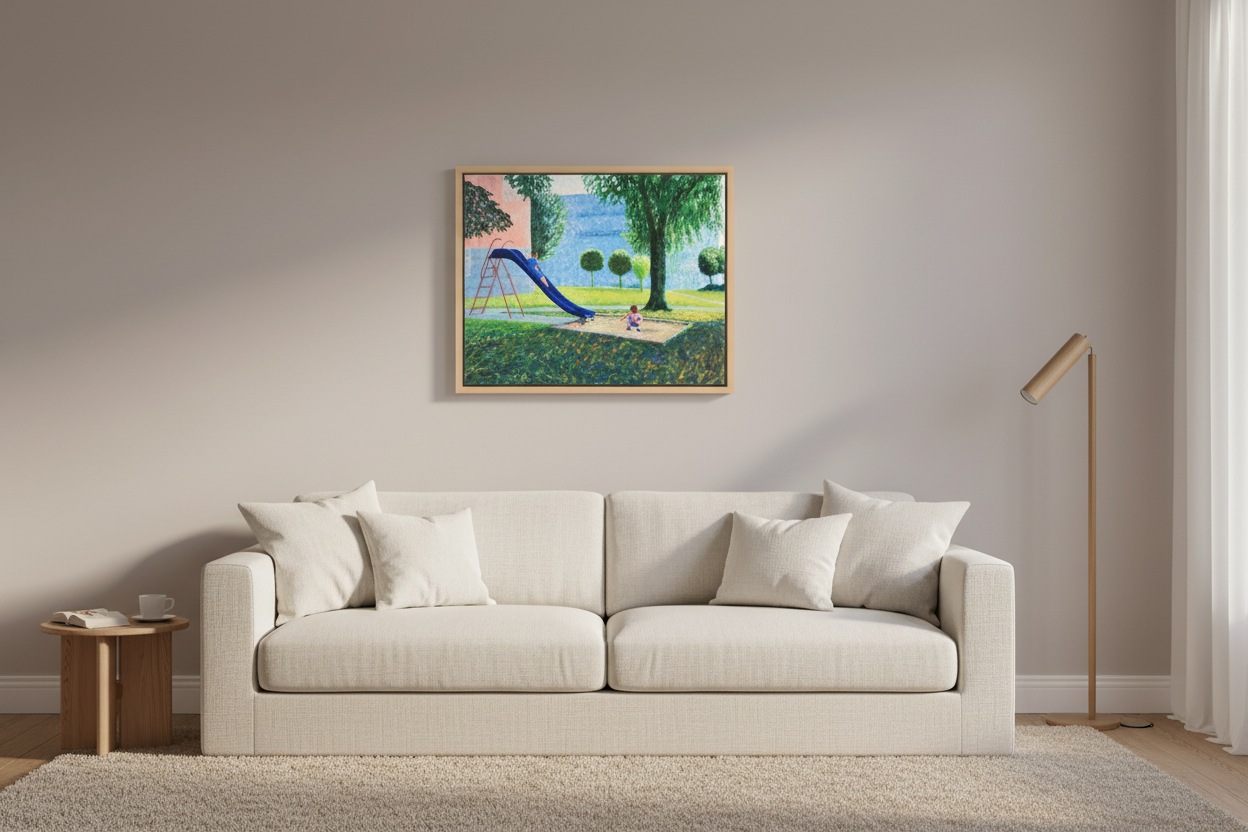 62.8 x 50 cm, MATTE CANVAS ON STRECHER FRAME ,BASEL 15mm,MAPLE NATURAL park