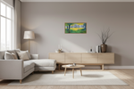 65.6 x 30 cm, MATTE CANVAS ON STRECHER FRAME ,BASEL 15mm,MAPLE NATURAL triptih park