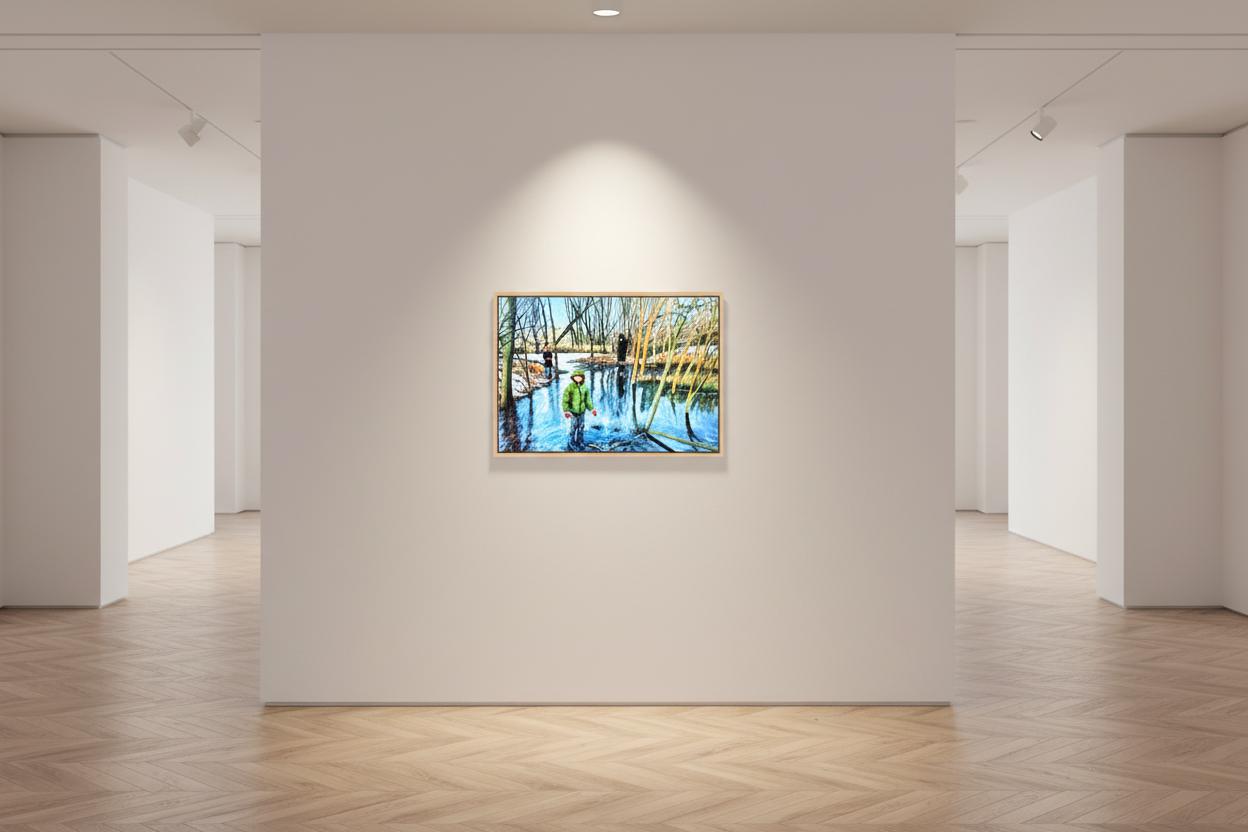 87 x 60 cm, MATTE CANVAS ON STRECHER FRAME ,BASEL 15mm,MAPLE NATURAL winter