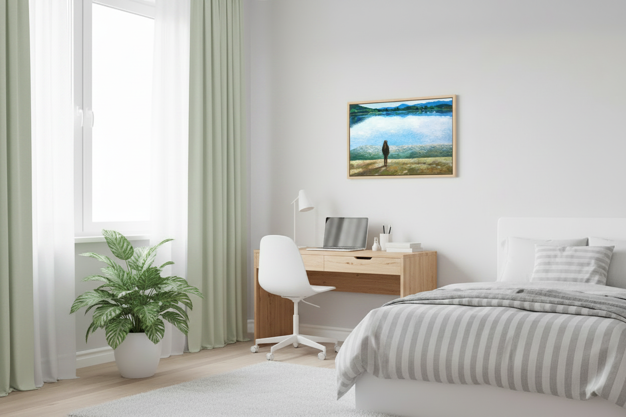 76.1 x 50 cm, MATTE CANVAS ON STRECHER FRAME ,BASEL 15mm,MAPLE NATURAL jezero