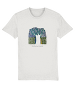 White Tree organic t-shirt in White – white tree with the line find your roots