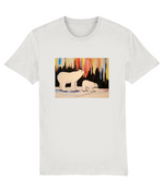 Bear Explorer organic t-shirt in White – painting of two polar bears under northern-light colours